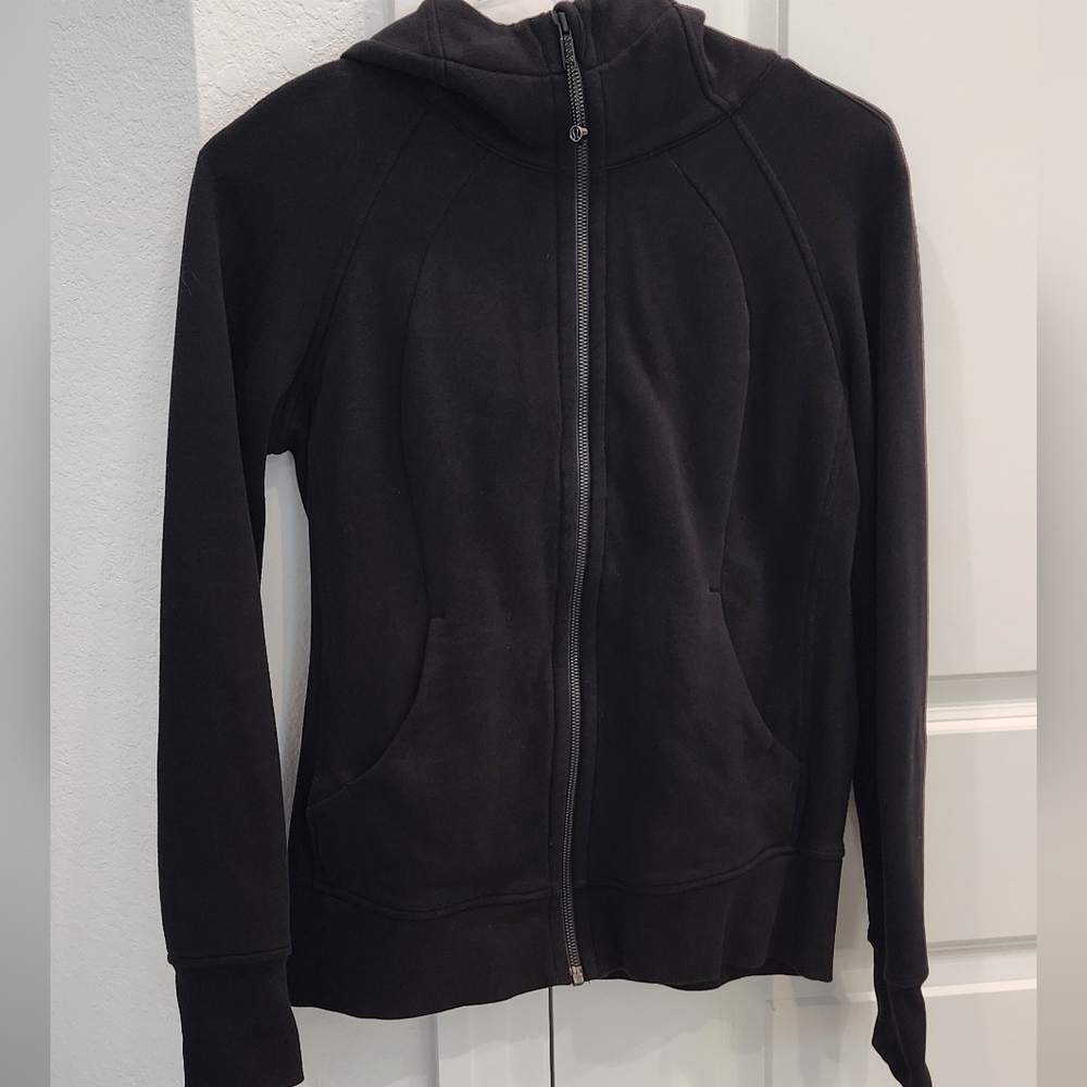 Lululemon black scuba hoodie zip up size 8